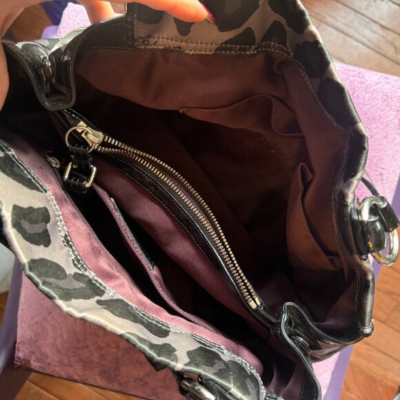 Mia Ocelot Leopard Print Sateen Shoulder Bag Satchel - Picture 6 of 12